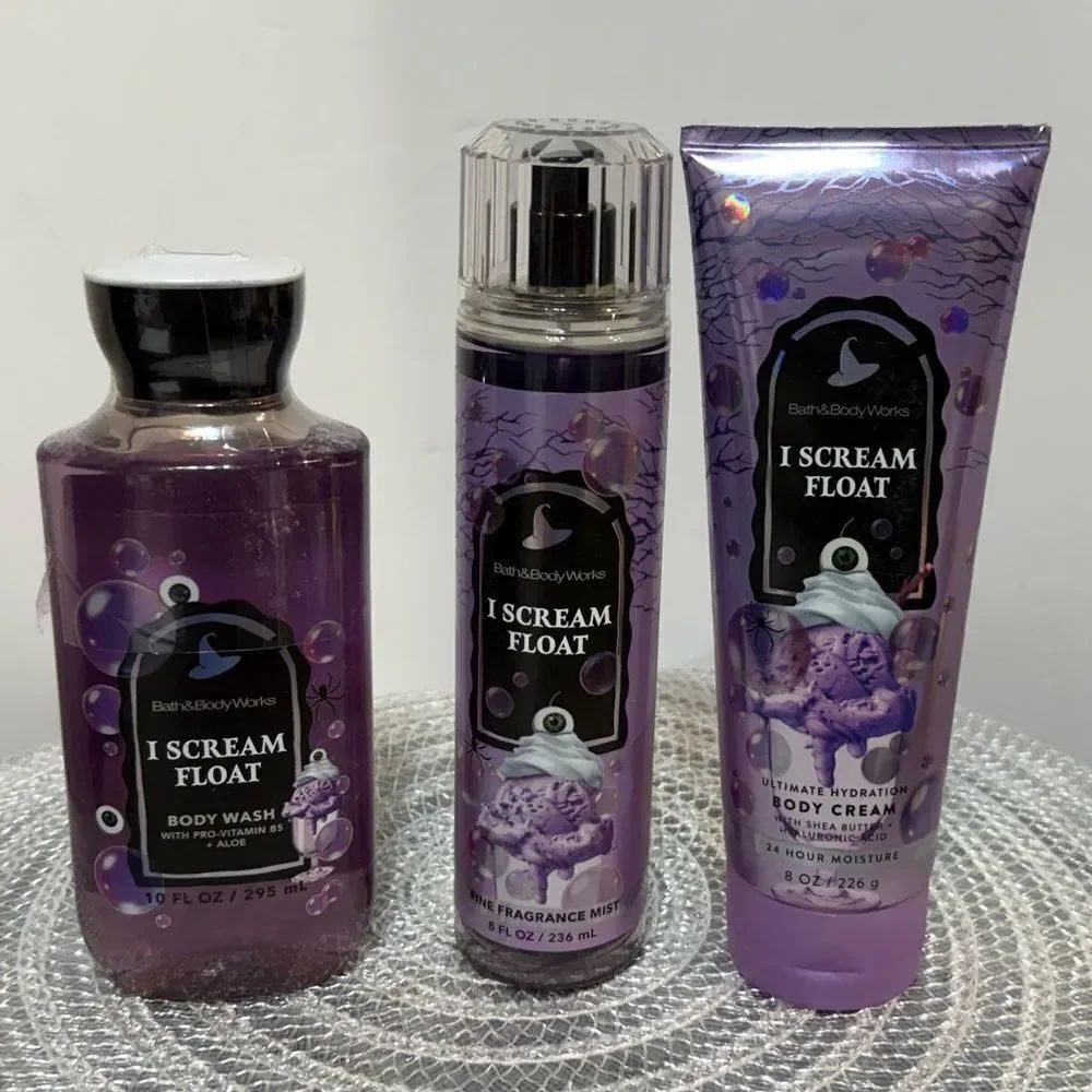 BBW I Scream Float Fragrance Mist, Body Cream and Body Wash Set of 3 NWT